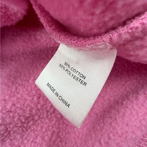 White Fox Pink Hoodie “White Fox Season” Embossed Logo Size S/M Oversized - Picture 8 of 10